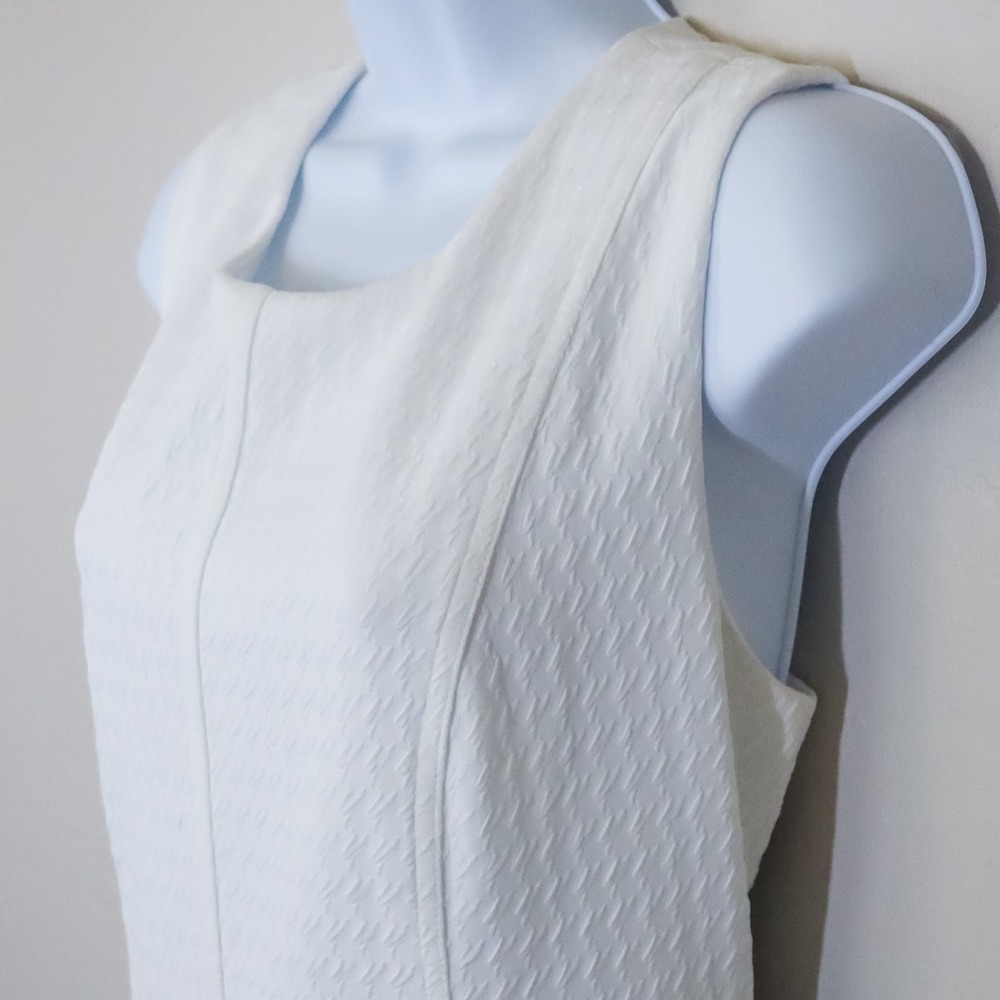 Tommy Hilfiger Shift Dress 8‎ White Textured Pique Pocket Sleeveless Mod Preppy - Picture 8 of 15